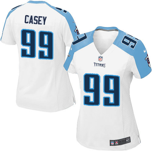 Women's Elite Jurrell Casey Nike Jersey White Road - #99 NFL Tennessee Titans